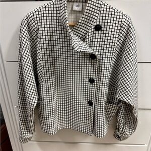 Cabi Women's Black and White Checkered Jacket Medium